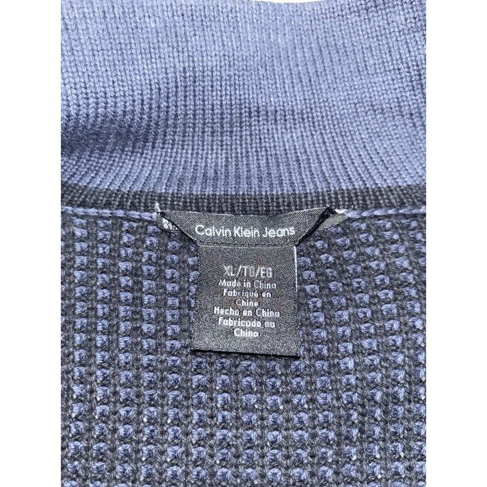 Calvin Klein Full Zip Sweater Waffle Texture Size XL - Picture 4 of 7